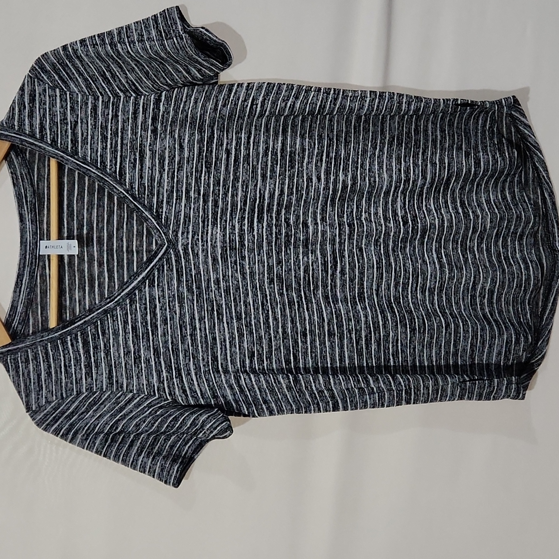 Athleta Striped V Neck Top S